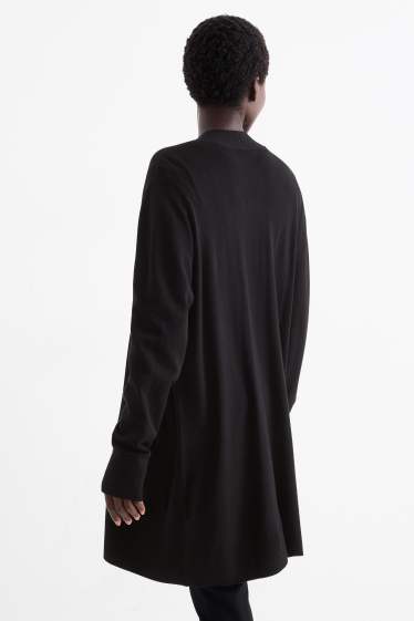 Dames - Lang gebreid vest - zwart