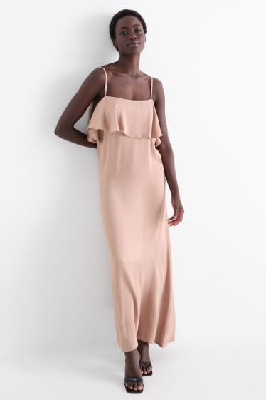 Femmes - Robe en satin - rose