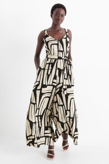 Femmes - Combinaison - à motif - noir / beige
