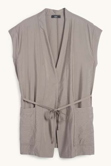 Femmes - Gilet sans manches - relaxed fit - gris