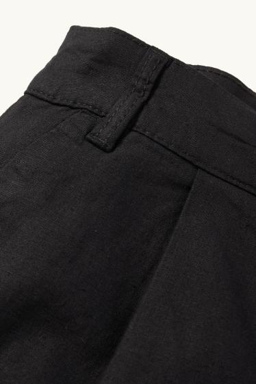 Dames - Short - mid waist - linnenmix - zwart