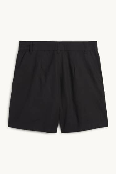 Dames - Short - mid waist - linnenmix - zwart