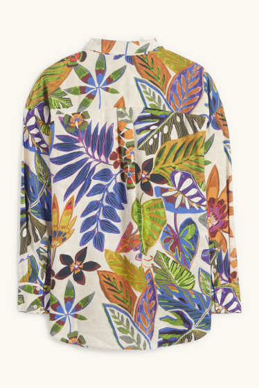 Femmes - Chemisier - à fleurs - beige clair