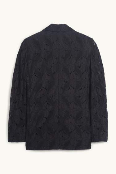 Donna - Blazer lungo di pizzo - relaxed fit - nero