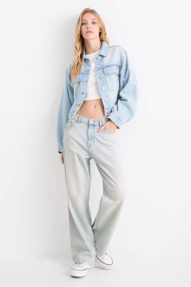 Dámské - Baggy jeans - mid waist - džíny - světle modré