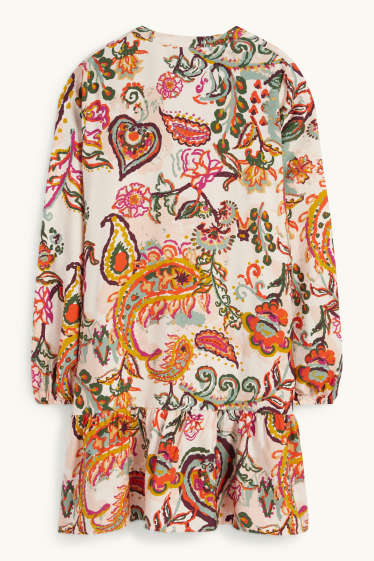 Femmes - Robe à encolure en V - à motif - coloré