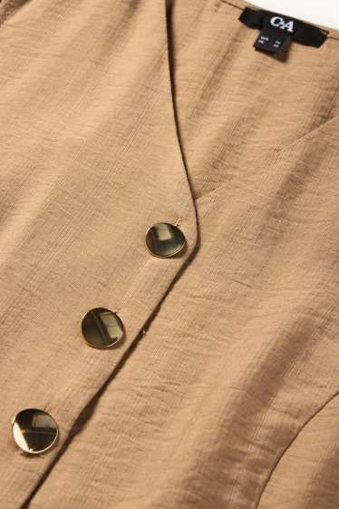 Femmes - Gilet dans manches - regular fit - marron clair