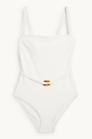 Femei - Costum de baie - vătuit - LYCRA® XTRA LIFE™ - structurat - alb-crem