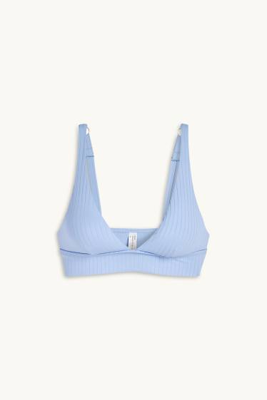 Women - Bikini top - padded - LYCRA® XTRA LIFE™ - ribbed - light blue