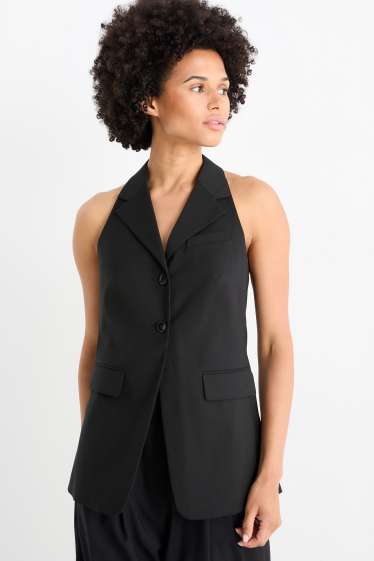 Damen - Business-Weste - Tailored Fit - schwarz