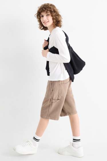 Kinder Jungen - Sweatshorts - taupe