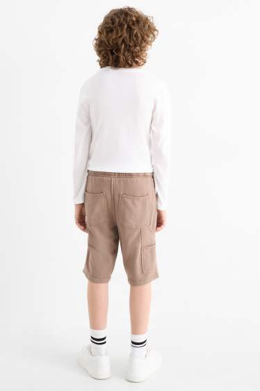 Kinder Jungen - Sweatshorts - taupe