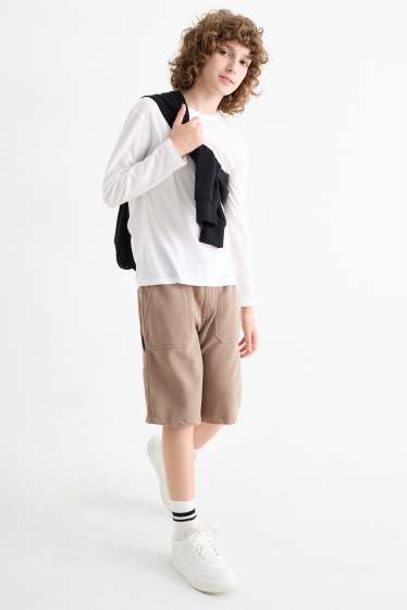 Kinder Jungen - Sweatshorts - taupe