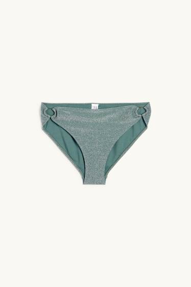 Damen - Bikini-Hose - Mid Waist - LYCRA® XTRA LIFE™ - glänzend - grün