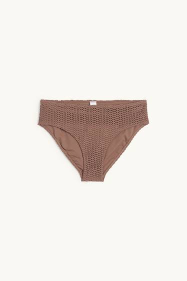 Dona - Calces de biquini - mid waist - LYCRA® XTRA LIFE™ - texturades - marró