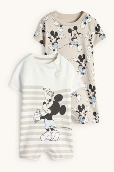 Baby Jungen - Multipack 2er - Micky Maus - Baby-Schlafanzug - hellbeige