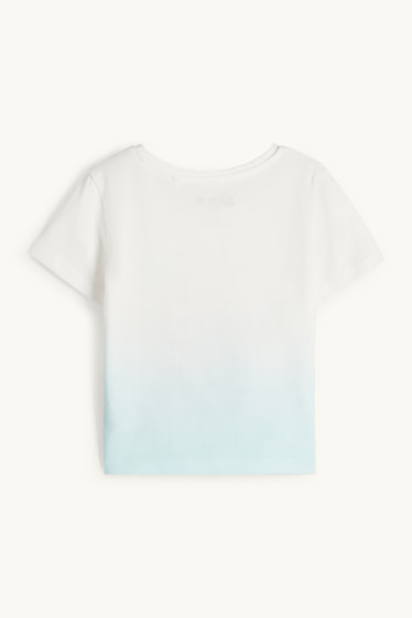Bambine - Lilo & Stitch - t-shirt con nodo - a coste - bianco crema