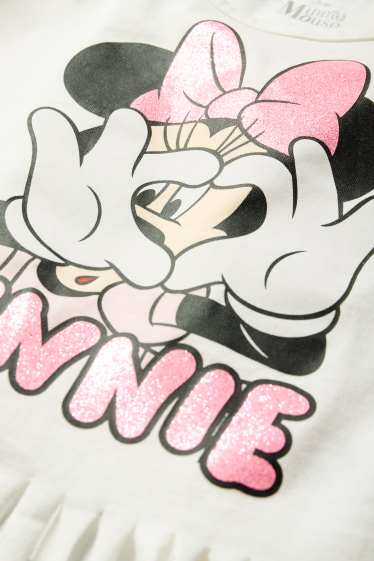 Děti - dívky - Minnie Mouse - top s třásněmi - krémově bílá