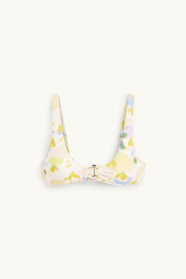 Damen - Bikini-Top - wattiert - LYCRA® XTRA LIFE™ - geblümt - mintgrün