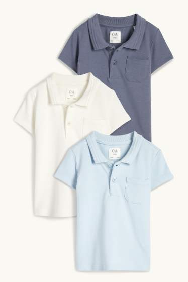 Bébés garçons - Lot de 3 - polos pour bébé - bleu / blanc