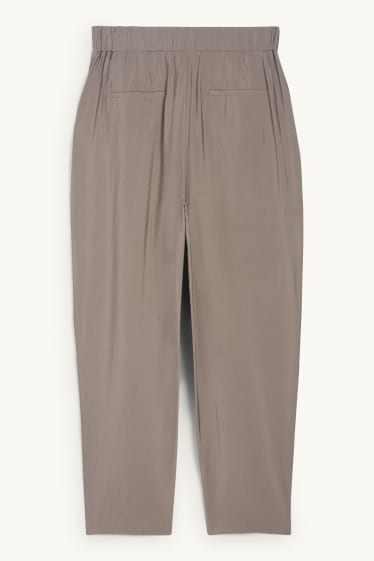 Femmes - Pantalon de bureau - high waist - loose fit - gris