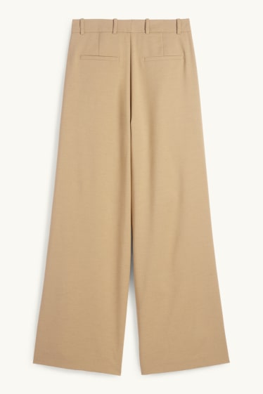Femmes - Pantalon de bureau - high waist - relaxed fit - beige