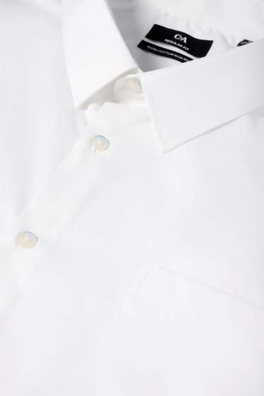Uomo - Camicia - regular fit - colletto all'italiana - no stiro - tramata - bianco
