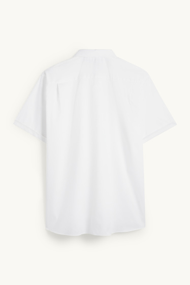 Uomo - Camicia - regular fit - colletto all'italiana - no stiro - tramata - bianco