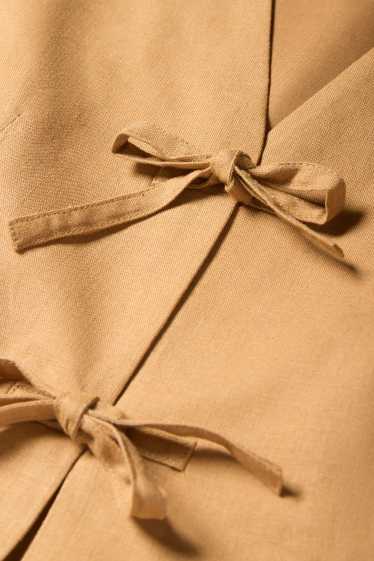 Damen - Business-Weste - tailliert - Leinen-Mix - hellbraun