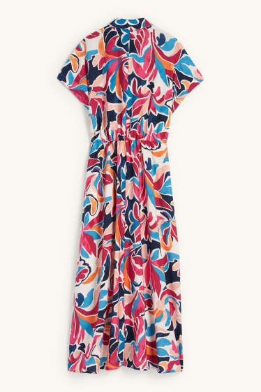 Donna - Vestito a blusa - fantasia - rosa scuro
