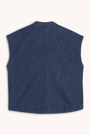 Women - Denim blouse top - denim-dark blue