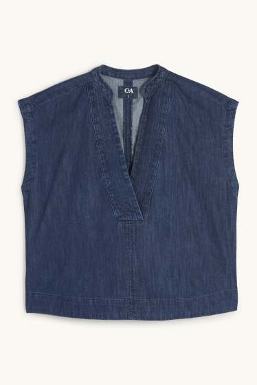 Women - Denim blouse top - denim-dark blue