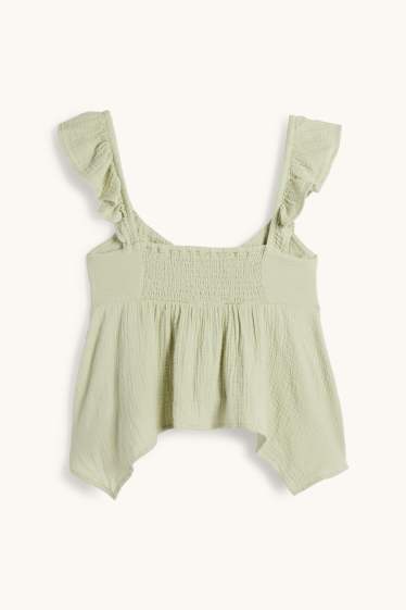 Femmes - Haut en mousseline - vert clair