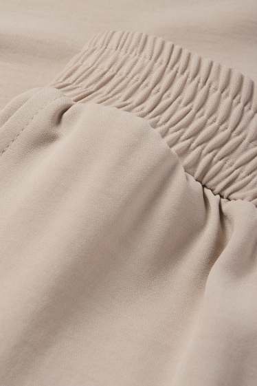Dames - Pantalon - high waist - wide leg - beige