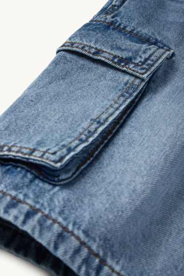 Kinder Jungen - Jeans-Cargo-Bermudas - helljeansblau