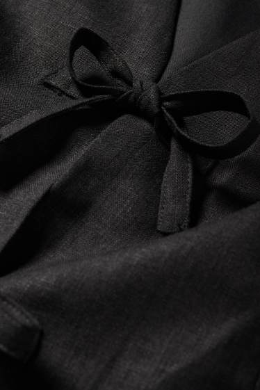 Damen - Business-Weste - tailliert - Leinen-Mix - schwarz