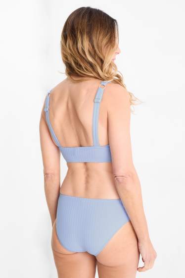 Women - Bikini top - padded - LYCRA® XTRA LIFE™ - ribbed - light blue