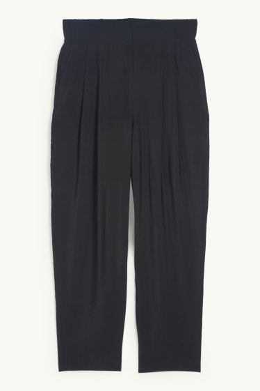 Femmes - Pantalon de bureau - high waist - loose fit - noir