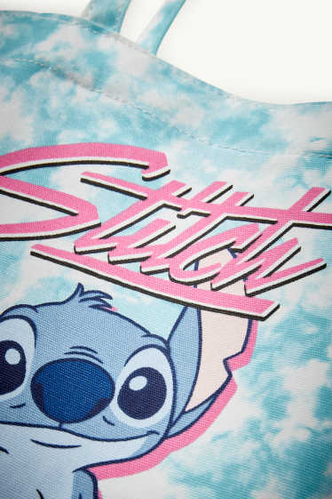 Kinder Mädchen - Lilo & Stitch - Shopper - gemustert - hellblau