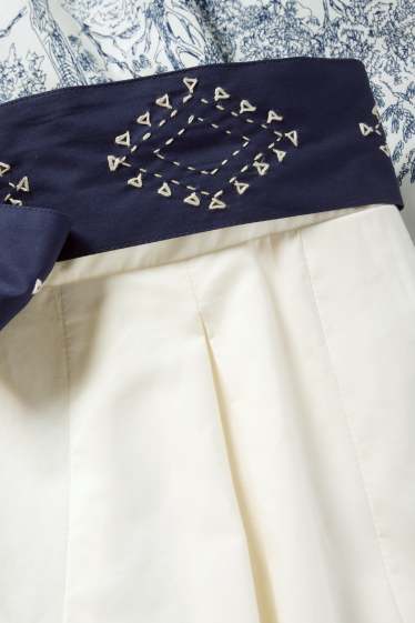 Women - Rangsutra x C&A - skirt - dark blue / creme white