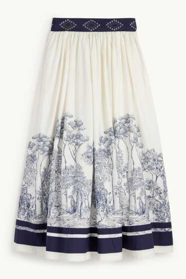 Women - Rangsutra x C&A - skirt - dark blue / creme white
