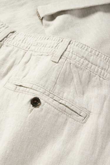 Men - Chinos - regular fit - linen blend - light beige