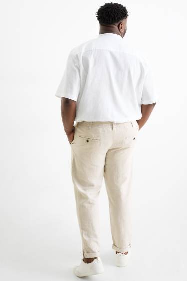 Men - Chinos - regular fit - linen blend - light beige