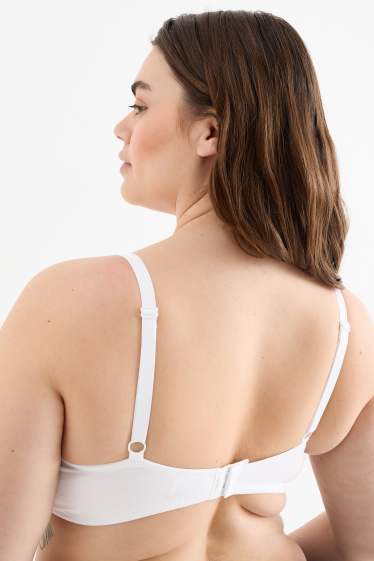 Femmes - Lot de 2 - soutiens-gorge sans armatures - ampliformes - bleu foncé / blanc