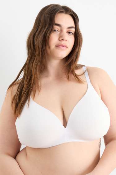 Femmes - Lot de 2 - soutiens-gorge sans armatures - ampliformes - bleu foncé / blanc