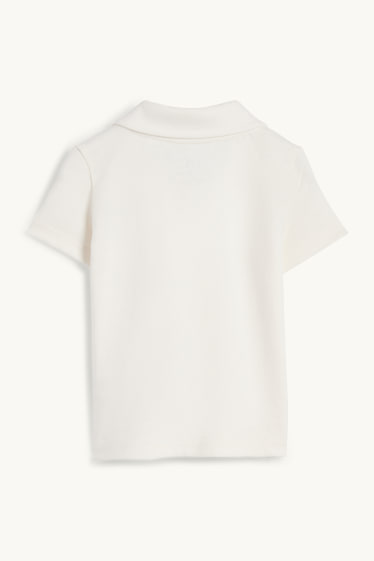 Neonati - Motivo palma - polo neonati - bianco crema