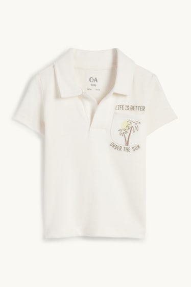 Neonati - Motivo palma - polo neonati - bianco crema