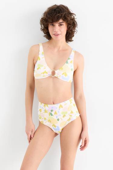 Damen - Bikini-Top - wattiert - LYCRA® XTRA LIFE™ - geblümt - mintgrün