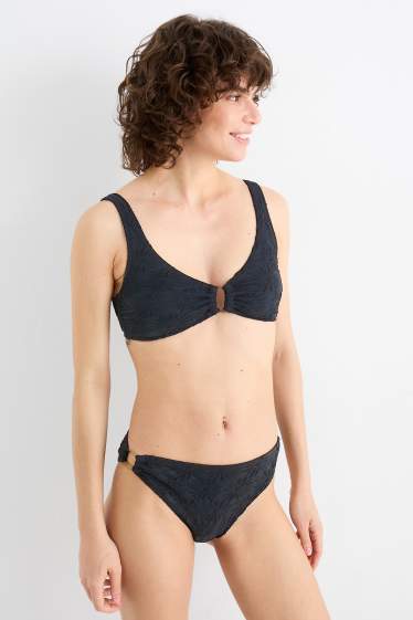 Femmes - Bas de bikini - mid waist - LYCRA® XTRA LIFE™ - texturé - noir