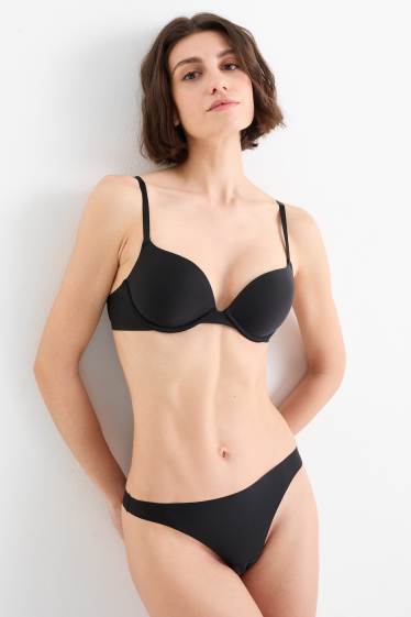Femmes - Lot de 2 - strings invisibles - noir